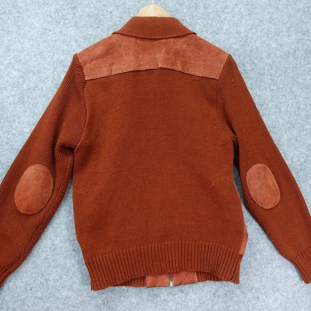 Vintage 1970s Gaucho Suede Leather Jacket Mens SMALL Cinnamon Fall Rust Patch